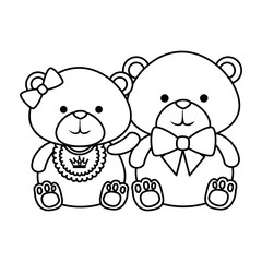 Fototapeta premium cutte little bears teddies couple