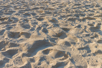 Sand surface on the beach, perspective view.