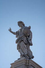 Fototapeta na wymiar statues on the San Stae church, San Eustachio Church, in Venice, Italy , .2019,