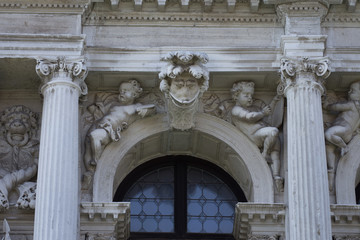statues on the  San Stae  church, San Eustachio Church, in Venice, Italy , .2019,