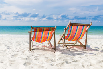 Tranquil beach summer scene. Exotic tropical beach landscape for background.