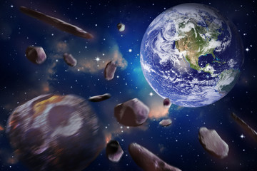 Meteorite impacts the Earth.