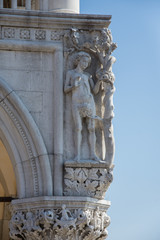 Ducal Palace exterior scupltures ,Venice - Italy ,March 2019