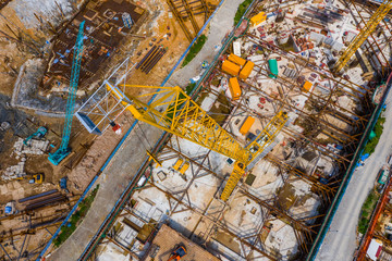 Top view of Hong Kong construction site
