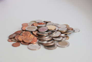 Thai baht coin on white