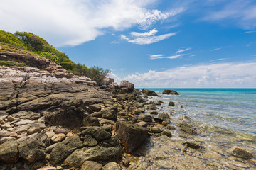 Summer background with landscape view from Laem Kut, Ao Kiu Na Nok, samet island in Thailand.