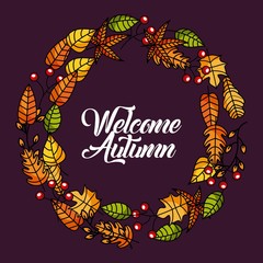 welcome autumn banner nature invitation poster