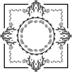 Vector illustration decoration drawing with ornate of flower frame