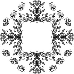 Vector illustration decoration drawing with ornate of flower frame