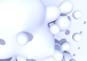 Abstract background with white milk drops boiling