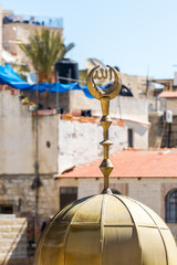Top of the Sheikh Lulu mosque near the Damascus Gate in old city of Jerusalem, Israel