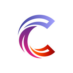 circular swoosh initial/letter c business logo design