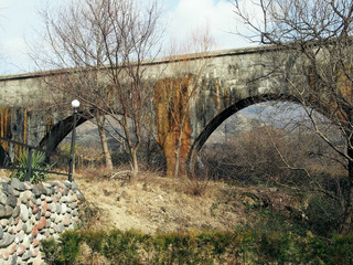 old viaduct for water in mountainous area in Georgia