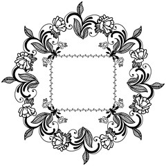 Vector illustration greeting card with decoration flower frame