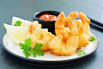 Spicy Tempura Jumbo Shrimps.