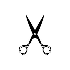 black scissors with ornament