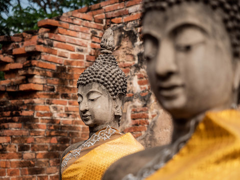 Wat Phutthaisawan - View of Reclining Buddha Ayutthaya Thailand.