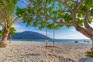 Beach swings On the paradise island of Thailand