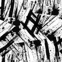 Obraz premium Grunge black white vector seamless background.