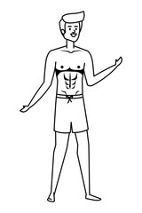 young man with swimsuit avatar character