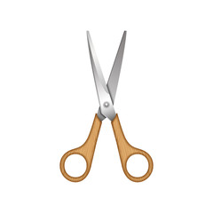 wooden scissors isolated on white