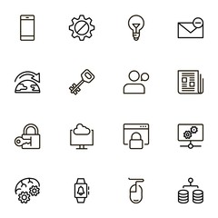 Software line icon set.