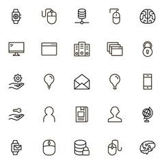 Software line icon set.