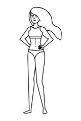 beautiful girl with swimsut avatar character