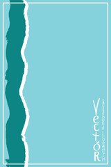 Brushstrokes of turquoise paint with a dry brush. Template for cover, flyer, poster. Grunge stains vector abstraction