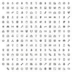 Software line icon set.