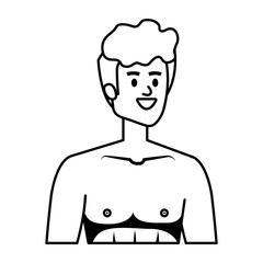 young man shirtless avatar character
