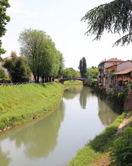 Fototapeta na wymiar Bacchiglione river in Vicenza Town in Northern Italy