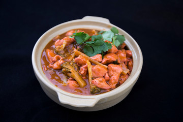 Butter chicken curry with Broccoli in Bowl