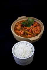 Butter chicken curry with Broccoli in Bowl