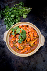 Butter chicken curry with Broccoli in Bowl