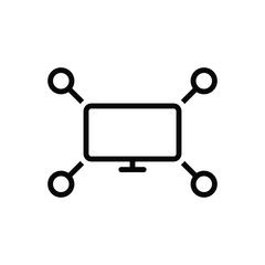 Black line icon for distribution channels