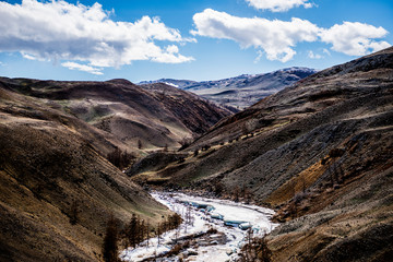 Beautiful spring landscape in Altai