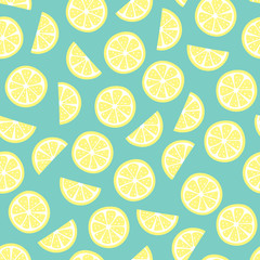 vector seamless pattern with lemon slices