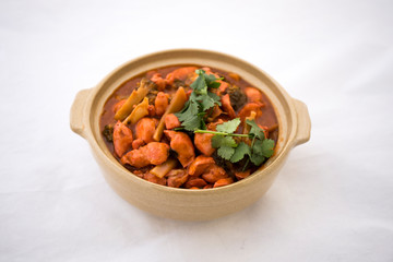 Butter chicken curry with Broccoli in Bowl