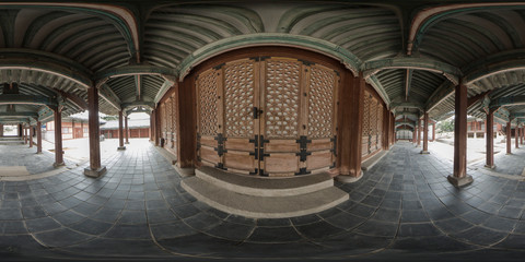Seoul, South Korea - 30 May 2019 Changgyeonggung Palace. 360 degrees panorama view .