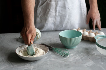 Making pancakes with chef at his workplace.