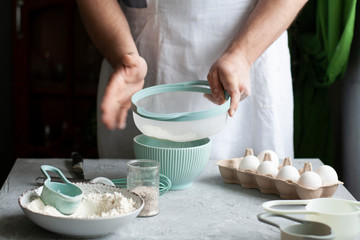 Making pancakes with chef at his workplace.