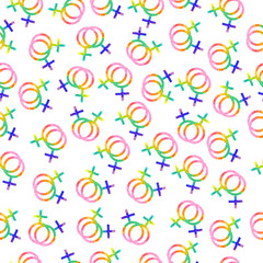female symbols seamless pattern