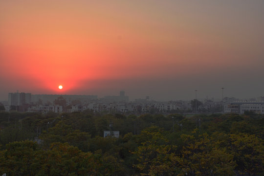 sunset in city © rajdrobs