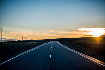 Beautiful Altai road in spring