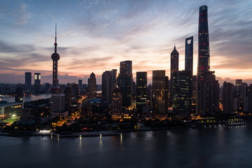 Obraz premium aerial view of Lujiazui, Shanghai, at dawn