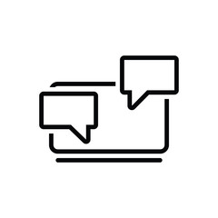 Fototapeta premium Black line icon for chat chatting 