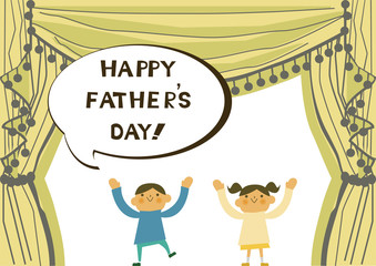 父の日の為のイラスト。舞台。六月のイメージイラスト。