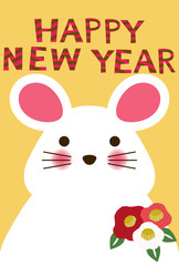 年賀状。鼠。2020年。令和2年。ハッピーニューイヤーカード。