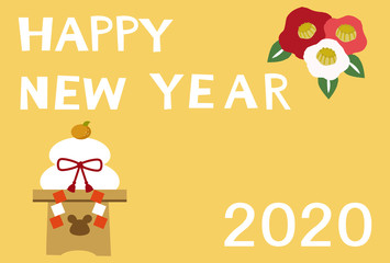 年賀状。鼠。2020年。令和2年。ハッピーニューイヤーカード。